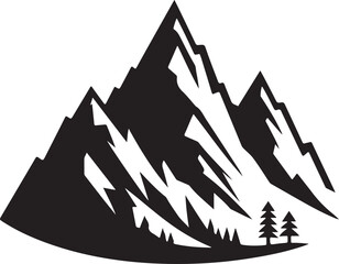 A Detailed Mountain Silhouette of vector Illustration for any project seeking a touch of mountain majesty.