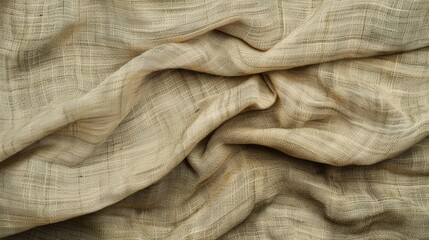 Fototapeta premium Texture of old linen fabric Aged flax background Hemp table cover border Vintage cloth setting