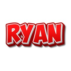 3D Ryan name text poster art