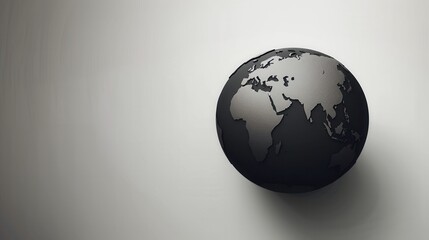 Simple black and white globe illustration suitable for travel agencies, global companies, and businesses needing a modern world image. Generative AI