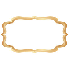 Elegant Illustration of Golden Islamic Border. Gold Luxury Ornament.