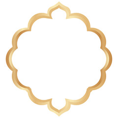 Elegant Illustration of Golden Islamic Border. Gold Luxury Ornament.