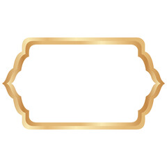 Elegant Illustration of Golden Islamic Border. Gold Luxury Ornament.