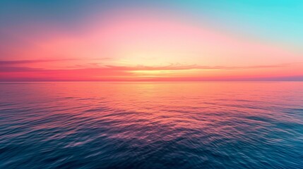 Obraz premium Serene Ocean Sunset with Vibrant Colorful Sky