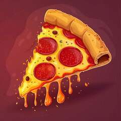 Vector_Pizza_pepperoni_with_flames_cartoon_vecto