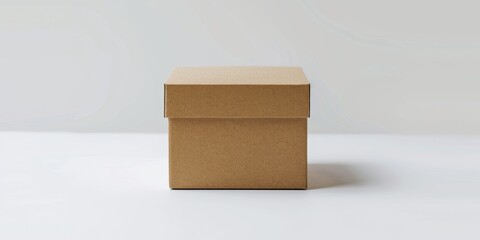 Box mock-up isolated on white, featuring a minimalist packaging design, perfect for e-commerce and product branding