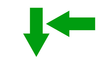 Green one arrow icon, Green color arrow indicator Symbol