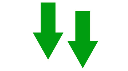 Green one arrow icon, Green color arrow indicator Symbol