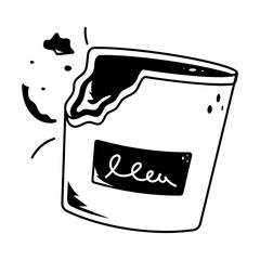 A hand drawn icon of edible package  
