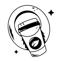 Doodle icon of sustainable coffee packaging 