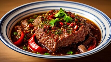  Deliciously spiced beef stew ready to be savored