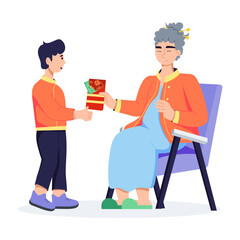 Character based flat illustration of chinese new year 