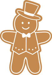 Holiday gingerbread man cookie icon