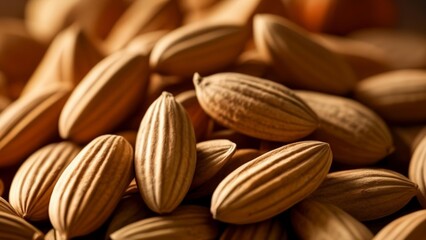 Obraz premium Nutty Delight A closeup of almonds in a pile