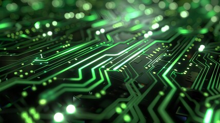 Obraz premium information technology green neon image on a white background for the site.