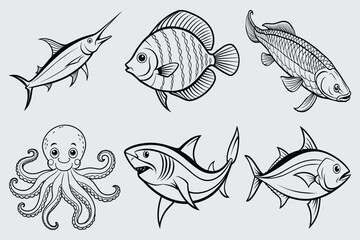Print Fish vector illustration