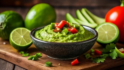  Fresh and vibrant guacamole ready to be savored