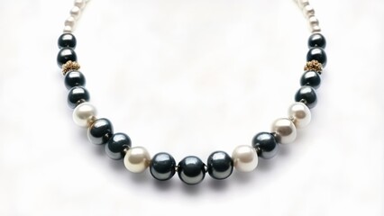 Obraz premium Elegant pearl necklace with gold accents