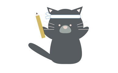 勉強を応援する猫