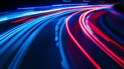 Abstract light trails on the road