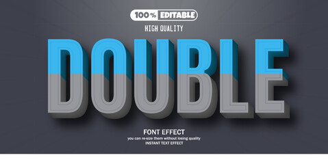 Double text effect. Editable text effect.