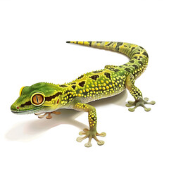 Obraz premium Clipart illustration of gecko on a white background. Suitable for crafting and digital design projects.[A-0004]
