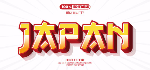 Japan text effect. Editable text effect.
