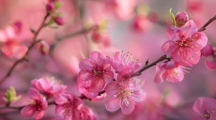 Fototapeta premium Spring Capture the fresh, vibrant energy of spring with blooming flowers and budding trees.