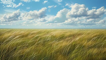 The wide expanse of a savanna, with tall grasses swaying in the wind, under a vast, open sky.