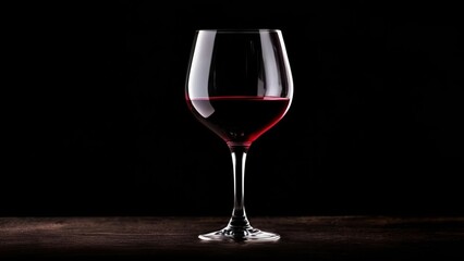 Elegance in a glass  A single red wine tumbler on a dark surface