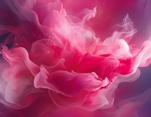 Obraz premium Vivid Explosion: Defocused Pink Red Paint and Vapor
