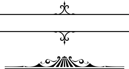 black and white set of delimiters for text, dividers