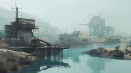 Fototapeta premium Abandoned worker plant
