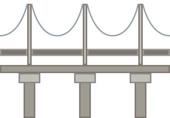 Puente de carretera con pilares colgando