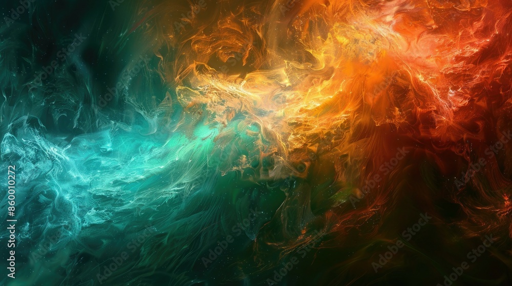 Aufkleber an aweinspiring sight of a dynamic and colorful cosmic nebula with vivid colors and celestial format