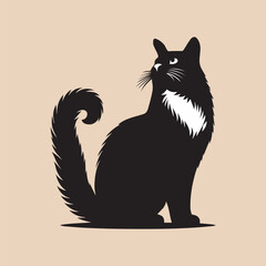 Cat Silhouette vector illustration.