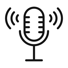 Recording Microphone Icon Ideal for Podcasts and Audio Recording