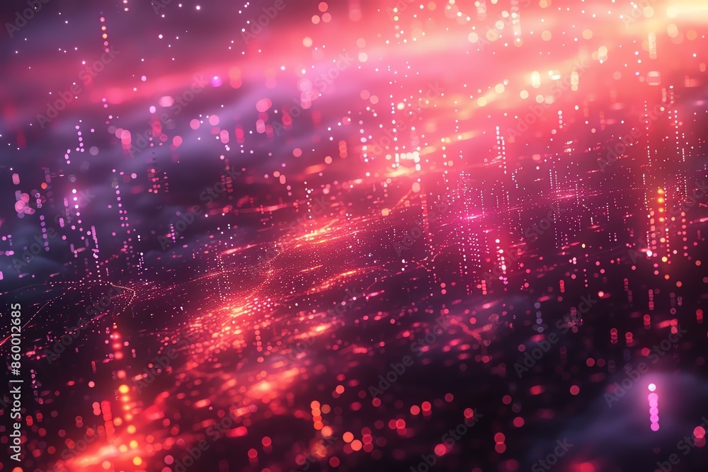 Poster captivating visual representation of quantum electrodynamics qed, using a bold and futuristic glitch