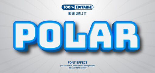 Polar text effect. Editable text effect.