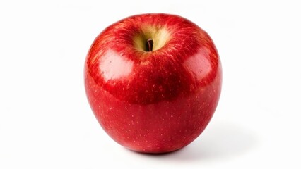  Fresh and ripe red apple on white background