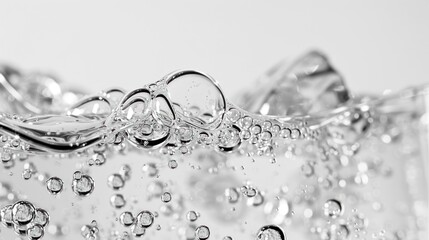 Close-up of Water Bubbles in a Glass