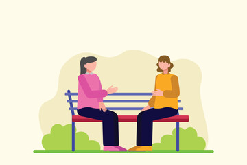 Meet up concept. Colored flat vector illustration isolated.