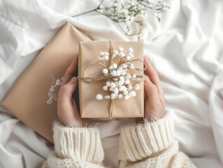 A lady stretches out her hands to receive a gift