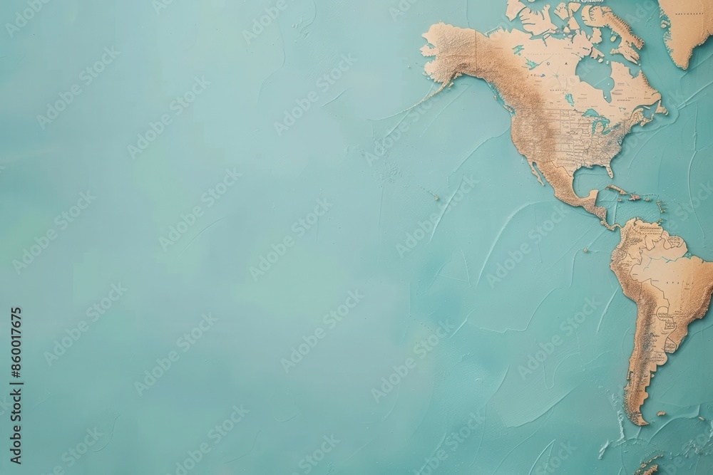 Poster a clean and simple image of a globe with the north and south america continents in focus. the image 
