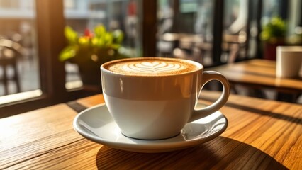 Obraz premium A moment of tranquility with a frothy coffee