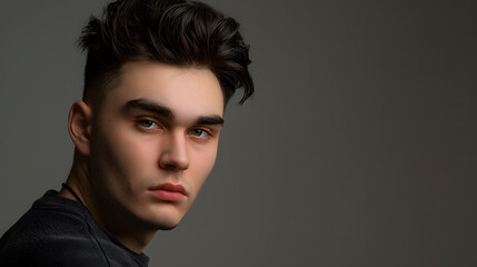 Obraz premium Young ukrainian man isolated on gray background : Generative AI