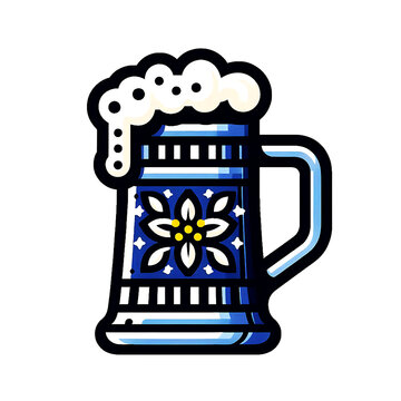 recommend clip art: Stylized Beer Mug with Foam - High-Contrast Vector Illustration Ai image generative.