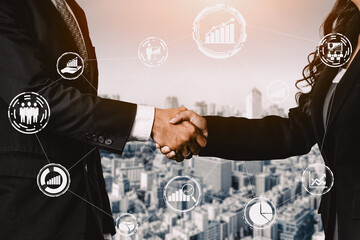 Finance and Money Transaction Technology Concept. Icon Graphic interface showing fintech trade...