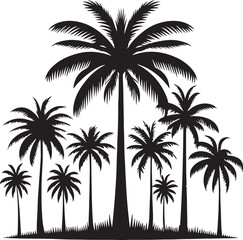 A Palm Tree Silhouette of vector illustration