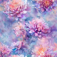Obraz premium seamless watercolor floral primitive wallpaper